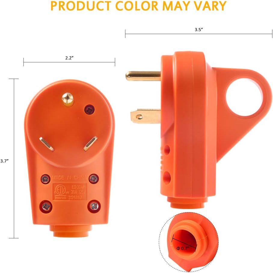 MICTUNING 125V 30Amp Heavy Duty RV Replacement Male Plug with Ergonomic Handle: Automotive