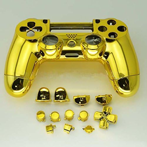 Amazon Co Jp Crowntrade Ps4 交換用 コントローラーカバー クロームメッキ ボタン付 ゴールド ゲーム