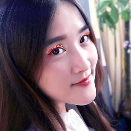 Catchmoney Eyelashes Led Light,Light Up Eyelashes,LED Eyelashes Light Party Eyelash Unisex Waterproof Interactive Charming Eyelash for Party Rave,for Hallowmas Eyelashes &amp; Christmas Products (Red)
