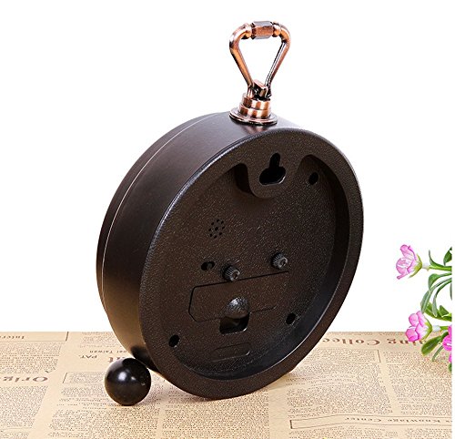 DODXIAOBEUL Vintage Feel 5.25"Desk & Shelf Clocks is Battery Operated-Quiet Country Style Digital Home Furnishings Decorated HD Glass Lens, Easy to Read,for School Office Home Bedside (Black) - Thumbnail 2