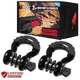 Rocket Straps | (2 &frac34;" D Ring Shackles (57,000lbs) Break Strength | (2) Shackle Isolators & Washer Kit | ⅞ Pin | Use Our D Rings with Tow Strap, Recovery Rope, Snatch Block, Jeep & Towing Accessories