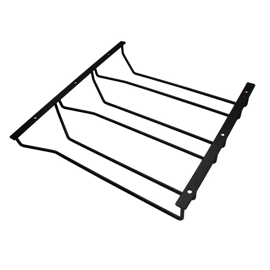 Abcsea 1 Piece Wine Glass Rack Under Cabinet, Stemware Rack Black, Wine Glass Holder, Goblet Wine Rack with Screws, 30cm 3 Rows