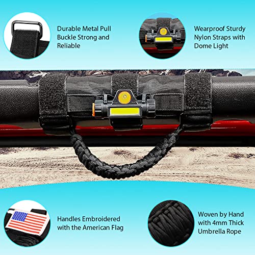 2x Roll Bar Grab Handles For Jeep Wrangler YJ TJ JK JL & Gladiator JT – Black/Orange – CheroCar