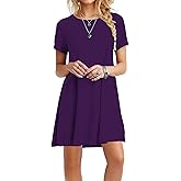 Women's David Sun Dress Summer Short Sleeve Loose Jr Teen Girls Purple 2XL