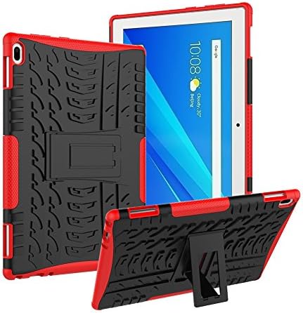 Lenovo Tab 4 10 Case, Roiskin TB-X304F/TB-X304N Case with Kickstand Slim Rugged Impact Resistant Full Body Armor Protective Case Fit Lenovo Tab 4 10.1'' Android Tablet (Red)