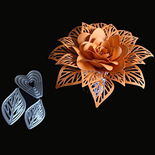 callm Metal Cutting Dies Stencil Card Making Dies Lace Flower Mould Template for DIY Scrapbooking Embossing Die Cuts Scrapbook Album Paper Card Making (F) - Thumbnail 5