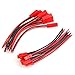 YXQ 10Pairs JST 2 Pin Male Female Connector 22AWG Red Black 150mm Wire for RC Plane Battery