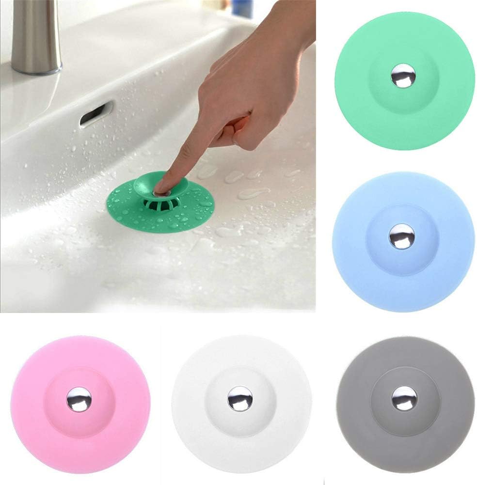 6 Pcs/Set Silicone Tub Stopper Recyclable 2 in 1 Strainers Protectors