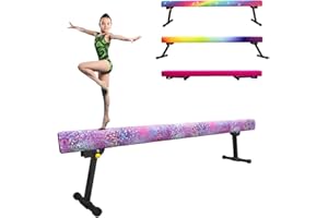 Sealoha 6ft Ultrasimple Adjustable&Foldable Balance Beam,High-Low Floor Beam Suede Gymnastics Equipment,No Tool Require, Gymnastics Beam for Training&Professional HomeTraining
