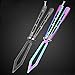LOVIZA Practice Butterfly Knife, Balisong Trainer Stainless Steel Butterfly Knife Training Practice Comb Unsharpened Blade (Gray)