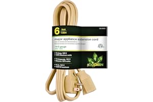 Go Green Power Inc. GG-25606 6' 14/3 Appliance Cord,, Beige
