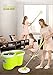 HomeHelper Deluxe Microfiber Spin Mop,Bucket Floor Cleaning System-With 2 Microfiber Mop Heads-1-Year Guarantee For Stainless Steel Mop Handle