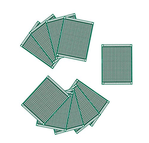 Karcy 10Pcs Double-Sided Original Circuit Board Prototyping PCB Universal Printed Circuit Board for DIY Soldering and Electronic Project (6x8cm)