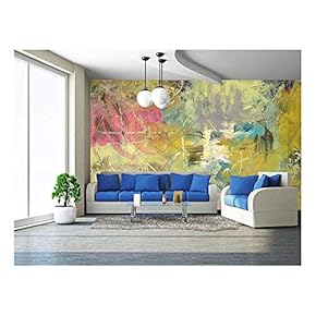 Abstract Painting - Analog Painted Mixed Media Grunge - Removable Wall Mural | Self-Adhesive Large Wallpaper - 66x96 inches