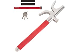 JOYTRACE Steering Wheel Lock Anti-Theft Device Universal Retractable Steering Lock for Most Car Truck Van SUV Red