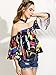 Romwe Women's Off Shoulder Cute Loose Blouse Crop Top Black L