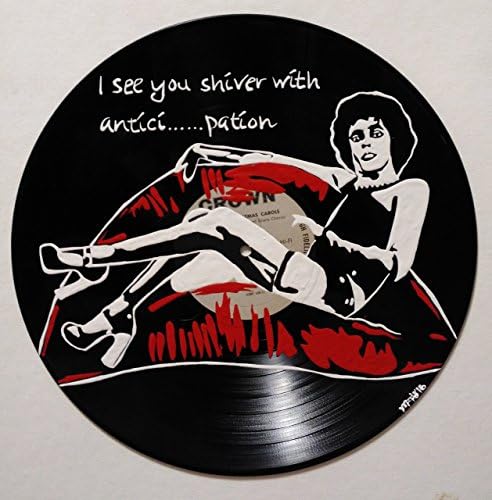 Hand painted Dr. Frankenfurter the rocky horror picture show vinyl record wall art