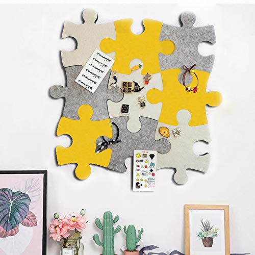 Cork Board Tiles, Felt Bulletin Board Wall Puzzle Shape Pin Board w/Self Adhesive to Keep Memories Photos Memos Display Board Pads Pictures Drawing Goals Notes Home Wall Decoration