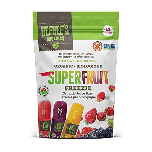 Deebees 100 Organics Super Fruit Freezie Frozen Juice Bars Grape