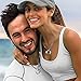 UHIBROS His & Hers Matching Set Titanium Stainless Steel Couples Pendant Necklace