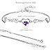 ZENI 925 Silver Women Bracelet Love Heart Angel Wings with 3A 5mm Cubic Zirconia, Package (Purple)