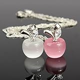 Opal Necklace Charminer Fashion Lady Silver Clear Opal Apple Necklace Pendant Girl Jewelry Gift