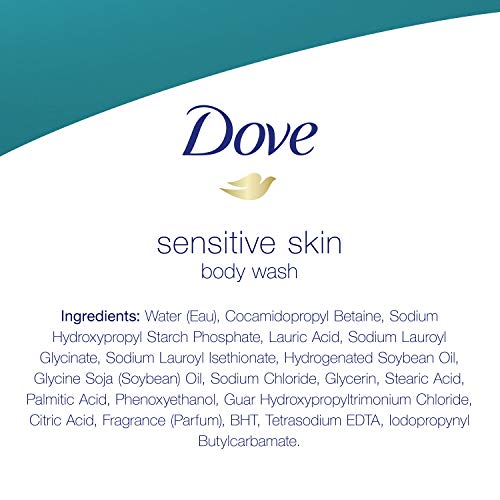 DOVE BODY WASH FOR SOFTER AND SMOOTHER SKIN SENSITIVE SKIN HYPOALLERGENIC AND SULFATE FREE BODY WASH 22 OZ
