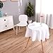 HIGHFLY Linen Round Tablecloth 47 inch Waterproof and Stain Resistant White Table Cloth for Home Party Coffee bar