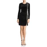 French Connection Womens Velvet Sheath Dress, Black, 6