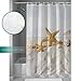 Vandarllin Unique Starfish Seashell Beach Theme Shower Curtain Waterproof Polyester Fabric 66