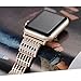 Secbolt Bling Bands for Apple Watch Band 38mm Stainless Steel Hollowed-out Metal Replacement Wristband Sport Strap for iWatch Apple Watch Nike+, Series 3, Series 2, Series 1, Sport, Edition, Gold