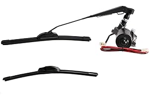 SCHRION 12V Electric Motor Universal UTV Windshield Wiper Kit, Compatible with most UTV RZR Ranger 570 900 1000, 2020 Defender Pro,90 Degree Motor w/ 1 Wiper Arm / 2 Wiper Blades