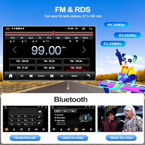 CAMECHO 2+64G 9 Inch Android 13 Car Radio for Suzuki Splash Ritz Opel Agila 2004-2014 with GPS WIFI FM, Wireless Carplay HD Radio with Bluetooth Android Car RDS with Rear Camera