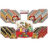 Super Mario Brothers Birthday Party Supplies Bundle Pack for 16 with 17 Inch Balloon (Plus Party Planning Checklist by Mikes Super Store)