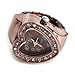 Rose Gold Heart Metal Pocket Finger Ring Watch 0.79