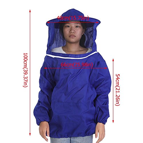 Wifehelper Professional Beekeeping Protective Jacket Suit Bee Keeping Beekeeper Equipment Beekeeping Protective Gear(Blue)