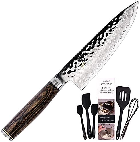 Shun TDM0723 Premier Chef's Knife, 6-Inch & Zonoz Premium 5-Piece Silicone Spatula Set (Bundle)