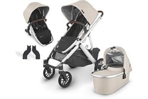 UPPAbaby Vista V2 Stroller - Declan (Oat Melange/Silver/Chestnut Leather) + Upper Adapters + RumbleSeat V2