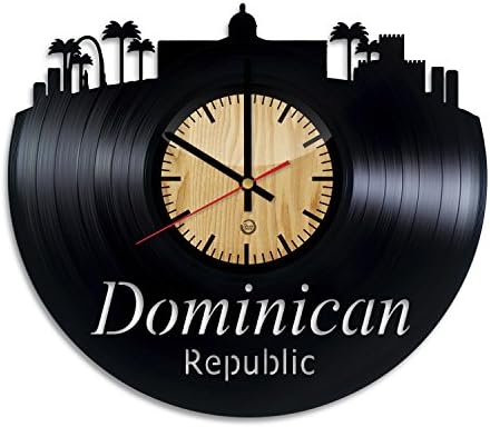 Dominican Record Wall Clock - Get unique of living room wall decor - Gift ideas for girls and boys – Dominican Republic Unique Art Design