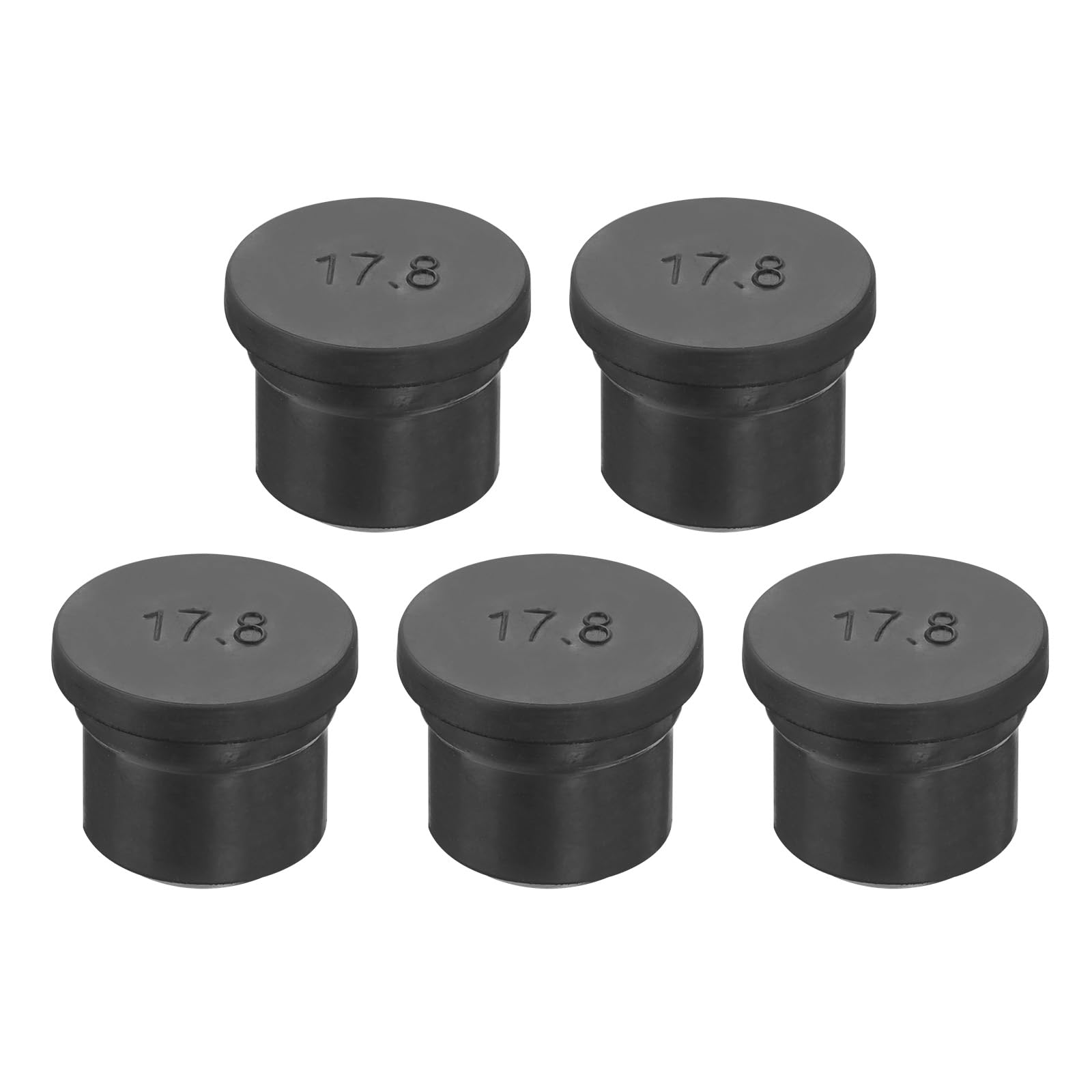 Photo 1 of MECCANIXITY Rubber Solid Plug Soft Flexible Stopper for 17-18mm Hole Black 5Pcs