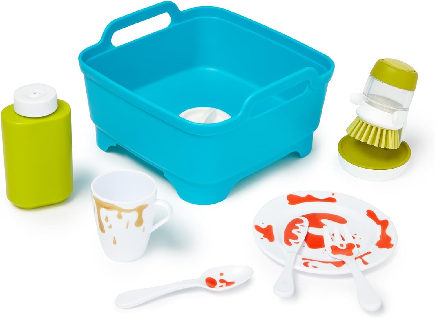 Joseph Joseph Wash & Scrub | Washing Up Set For Children Aged 3+ | Includes Colour-Changing Cutlery and Crockery For Realistic Play!
