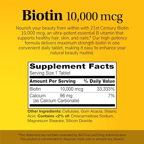 21st Century 21st Century, Biotin, 10,000 mcg, 60 Tablets