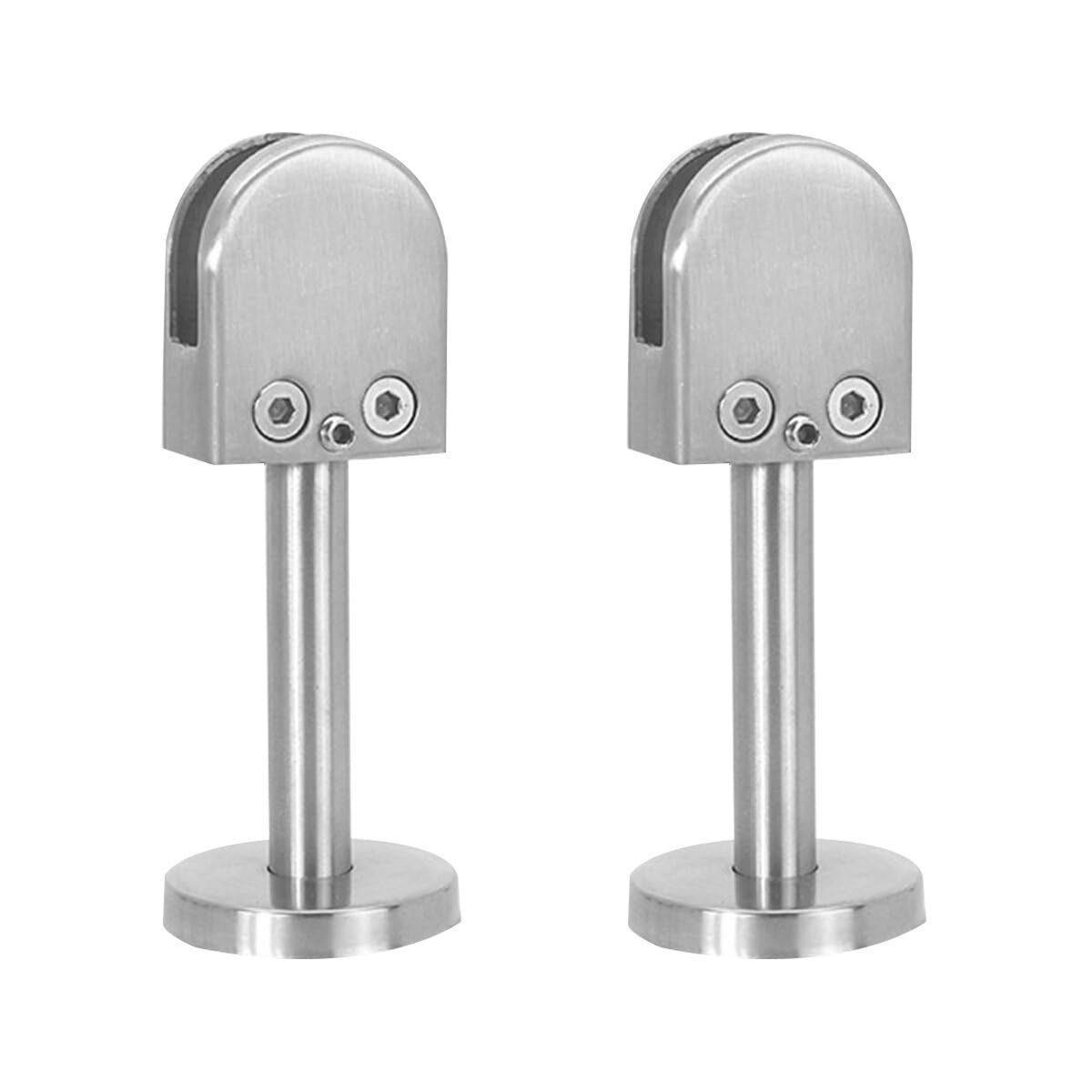 VILLCASE Glass Clamps, Stainless Steel Glass Clam Glass Shelf Clamp Holder Glass Clips Glass Balustrade Corner Clamps for Balustrade Staircase Handrail 2pcs