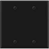 ENERLITES Double Blank Device Metal Wall Plate, 2-Gang, Black Matte | Smooth matte finish, Rust-proof stamped steel, Standard 2-gang 4.50" x 4.57", Durable, 3-year warranty, 7702-BM