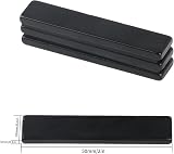 4 Pcs Neodymium Bar Magnets 50x10x3mm with Adhesive Strips Black view 2