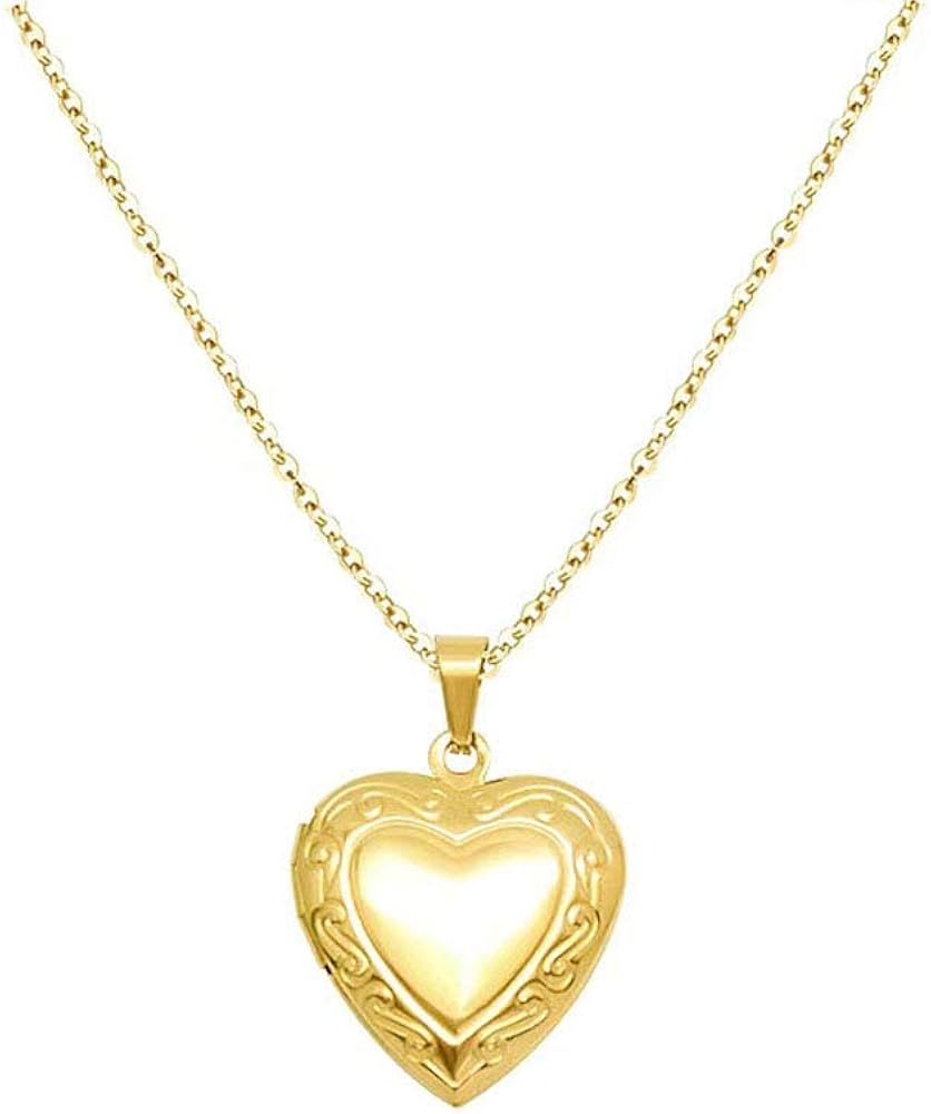 Picture Necklace Personalized Photo Color Changing Heart Locket Necklace - 21" Stainless Steel Chain Bracelet With Picture Inside