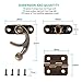 Alcoon 50 Sets Antique Bronze Mini Hinges and 30 Sets Antique Right Latch Hook Hasp with Replacement Screws for Wood Jewelry Box - Bronze Tone