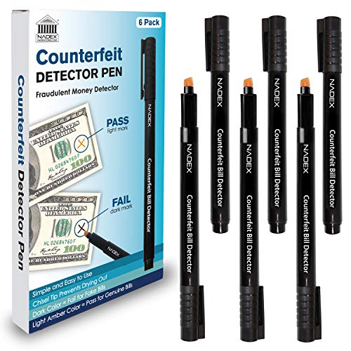 Nadex Counterfeit Pen, Easy Swipe Gold for Real, Black for Fake