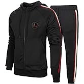 MANTORS Men's Hooded Athletic Tracksuit Full Zip Casual Jogging Gym Sweat Suits