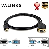 Valinks HDMI Male to VGA Male D-SUB 15 Pin M/M Connector Cable,  6 Feet, Black